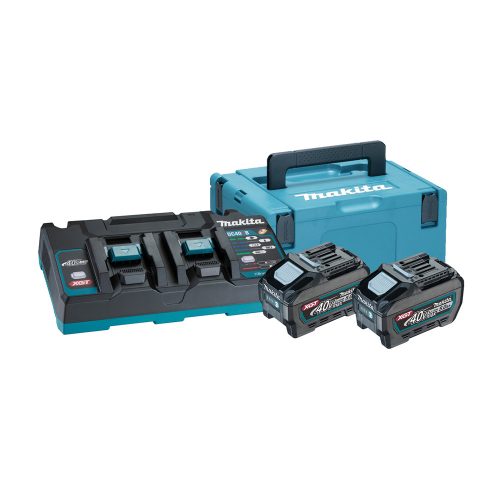 Makita 40Vmax XGT 2x5,0 Ah Li-Ion akku + DC40RB duplatöltö + MAKPAC