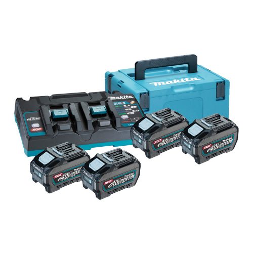 Makita 40Vmax XGT 4x5,0 Ah Li-Ion akku + DC40RB duplatöltö + MAKPAC