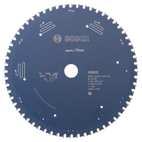 Bosch körfűrészlap acélhoz 254x2,6x25,4mm 60 fog