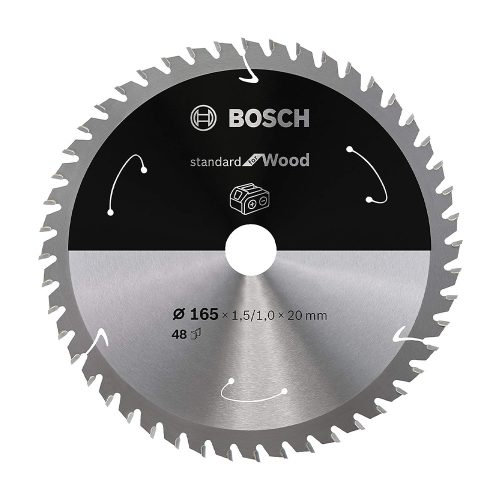 Bosch Standard for Wood körfűrészlap akkus körfűrészekhez 165x20x48T (1,5/1,0mm)