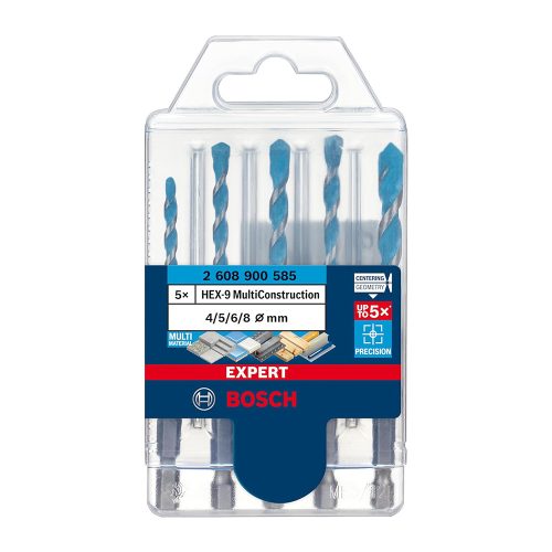 Bosch EXPERT HEX-9 MultiConstruction fúrószárkészlet 4/5/6/8/10 mm, 5 részes