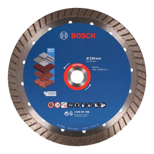 Bosch Expert MultiMaterial Turbo gyémánt vágótárcsa 230 x 22,23 mm