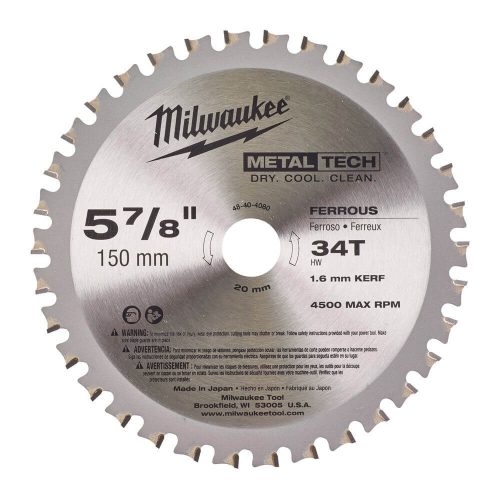 Milwaukee körfűrészlap fémhez 150x1,6x20mm 34 fog