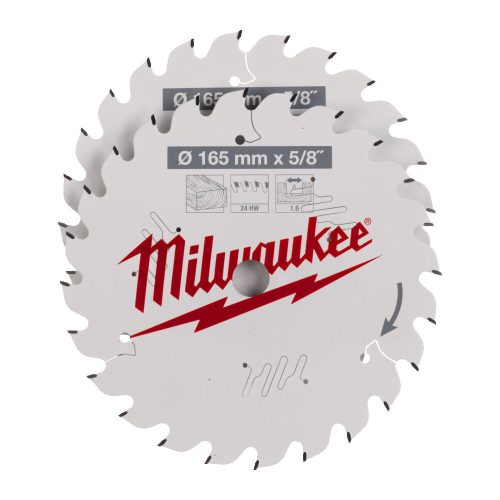 Milwaukee körfűrészlap készlet 165 x 24T/24T, 2 részes