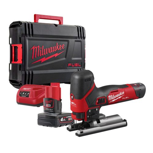 Milwaukee akkus dekopírfűrész M12 FUEL FJS-422X 12V 1x4,0 + 1x2,0 Ah, HD kofferben