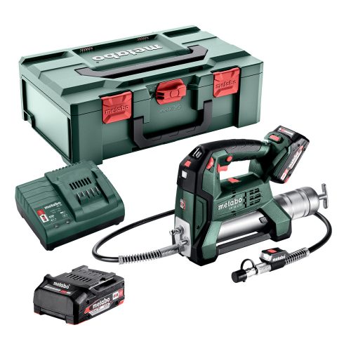 Metabo FP 18 LTX Akkus zsírzópisztoly 2x2.0Ah, SC 30 töltő, metaBOX 165 L