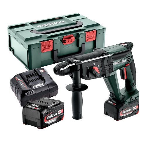 Metabo KH 18 LTX 24 Akkus kombikalapács 2x18 V/4,0 Ah, Akkutöltő ASC 55, metaBOX 165 L