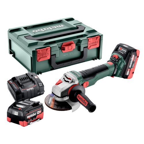 Metabo WVB 18 LTX BL 15-125 Quick Akkus sarokcsiszoló 2x18 V/5,5 Ah, ASC 145, MetaBOX 165 L