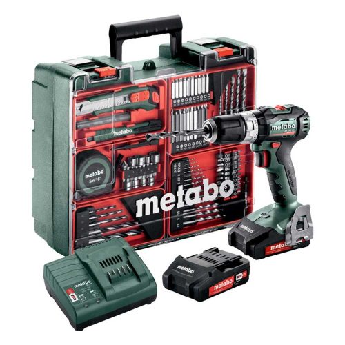 Metabo akkus ütvefúró-csavarbehajtó SB 18 L BL 18V 2x2,0Ah tartozékkészlettel Metabox kofferben