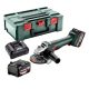 Metabo W 18 7-125 Akkus-Sarokcsiszoló 2x18 V/4,0 Ah, ASC 55, MetaBOX 165 L