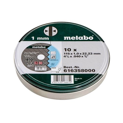 Metabo vágókorong készlet 115x1,0x22,23mm (10db)