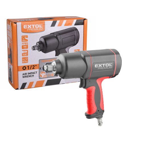 Extol Premium légkulcs, 1/2", 800Nm, erős, 3 fokozatú (Twin Hammer), 7000 1/min, 142l/min, 6,3 Ba