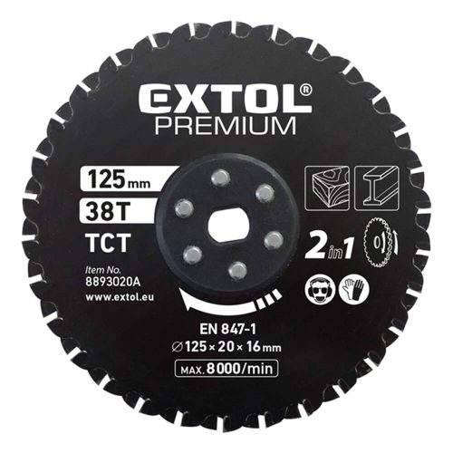 Extol Premium keményfémlapkás fűrészlap 2in1 125x20x16mm (8893020)