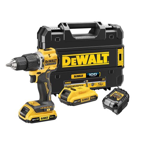 Dewalt akkus ütvefúró-csavarozó DCD100YD2T-QW 18V 2x2,0 Ah 100. évfordulós kiadás