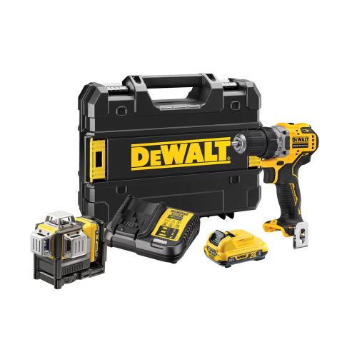 Dewalt akkus gépszett DCK212D2T-QW (DCD701N + DCE089) 12V 2x2,0 Ah, TSTAK kofferben