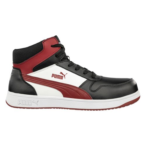 Puma Frontcourt BLK/WHT/RED Mid S3L ESD FO HRO SR munkavédelmi bakancs Fekete / Fehér - 47