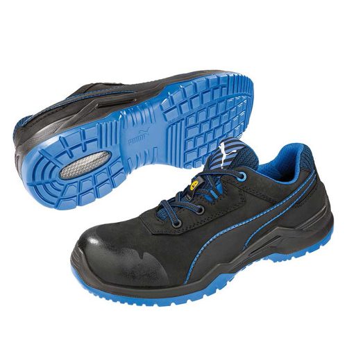 Puma Argon Blue Low S3 ESD SRC Védőcipő Fekete / Kék - 42