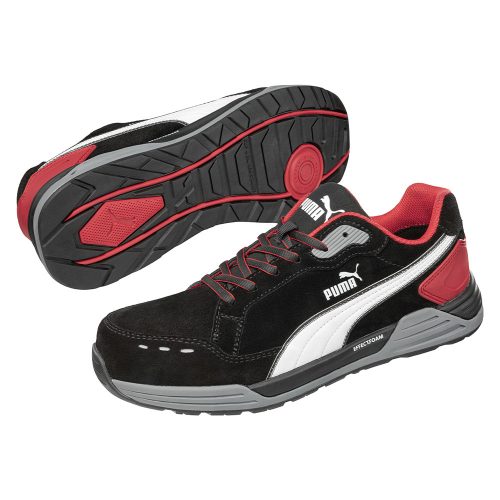 Puma Airtwist Blk Red Low S3 ESD HRO SRC munkavédelmi cipő Fekete / Piros - 47