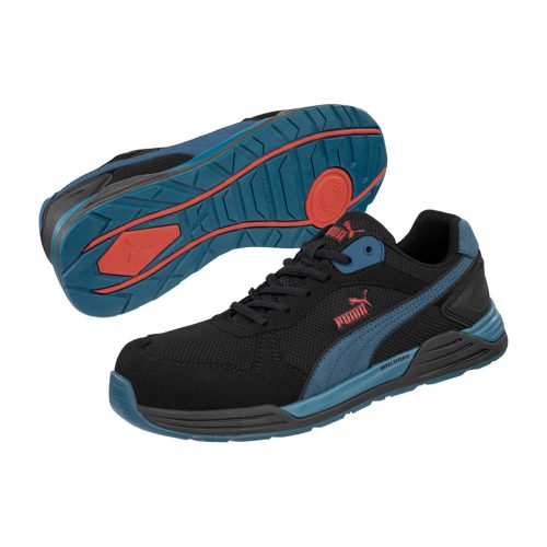 Puma Frontside BLK/Blue Low S1P ESD HRO SRC munkavédelmi cipő Fekete / Kék - 42