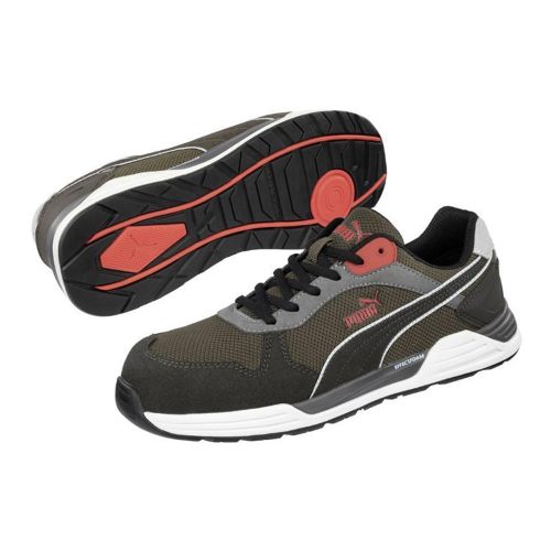 Puma Frontside IVY Low S1P ESD HRO SRC munkavédelmi cipő Barna / Zöld - 45