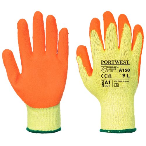 Portwest A150 Classic Grip latex kesztyű Sárga / Narancs - XXL