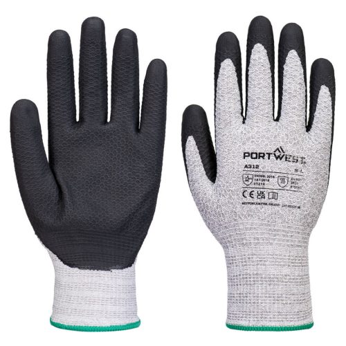 Portwest A312 Grip 13 Diamind Knit kesztyű (12 pár) Szürke / Fekete - XL