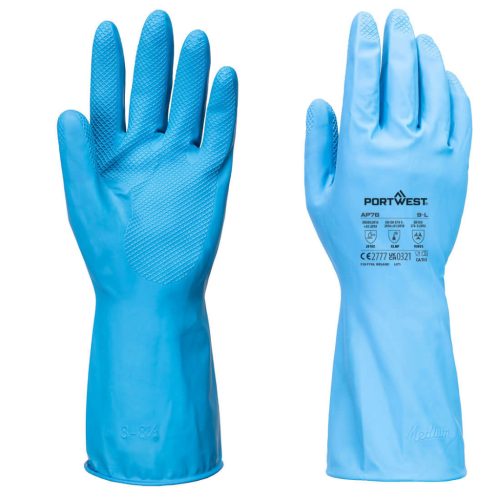 Portwest AP76 FD Chemical B Latex könnyű kesztyű (12 pár) Kék - L