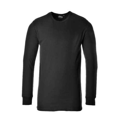 Portwest B123 Thermal hosszú ujjú póló Fekete - 3XL