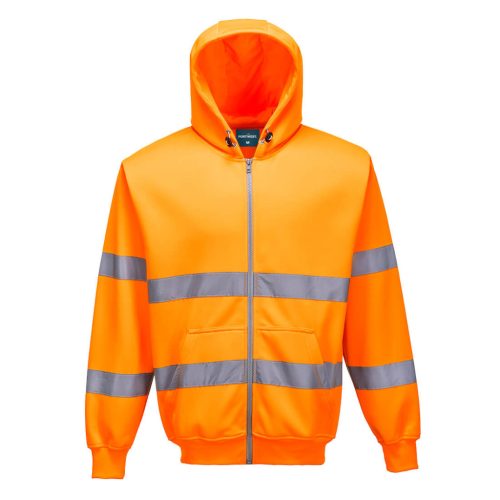 Portwest B305 Hi-Vis zippzáros pulóver Narancs - L