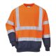 Portwest B306 Kéttónusú Hivis pulóver Narancs / Navy - S