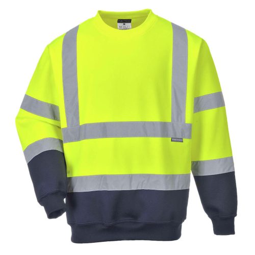 Portwest B306 Kéttónusú Hivis pulóver Sárga / Navy - M