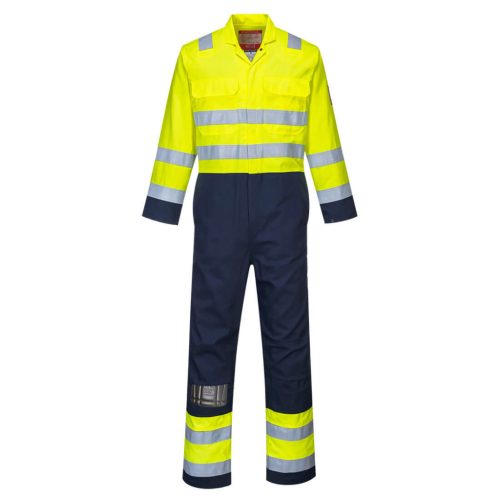 Portwest BIZ7 Bizflame Work Hi-Vis antisztatikus overál Sárga / Navy - S