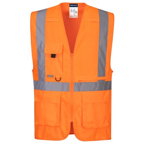 Portwest C357 Hi-Vis Executive mellény tablet zsebbel Narancs - L