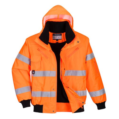 Portwest C467 Hi-Vis 3 az 1-ben bomber dzseki Narancs - M