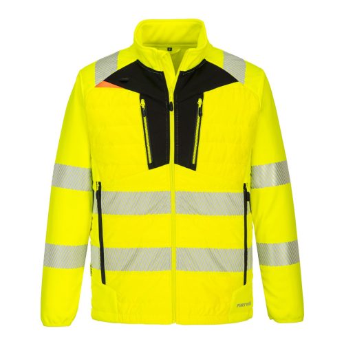 Portwest DX473 DX4 Hi-Vis Hybrid Baffle kabát Sárga / Fekete - S