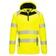 Portwest DX482 DX4 Hi-Vis 1/4 zippzáras kapucnis pulóver Sárga / Fekete - S