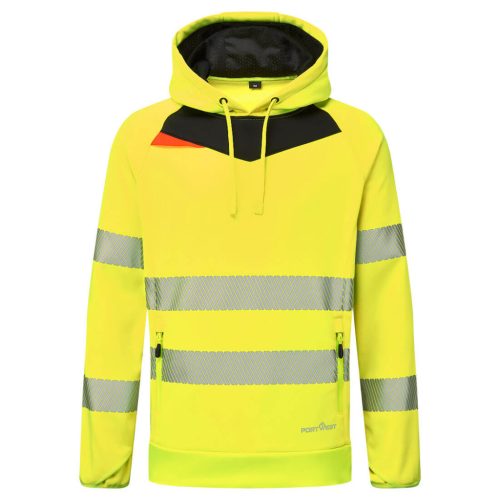 Portwest DX483 DX4 Hi-Vis kapucnis pulóver Sárga / Fekete - S