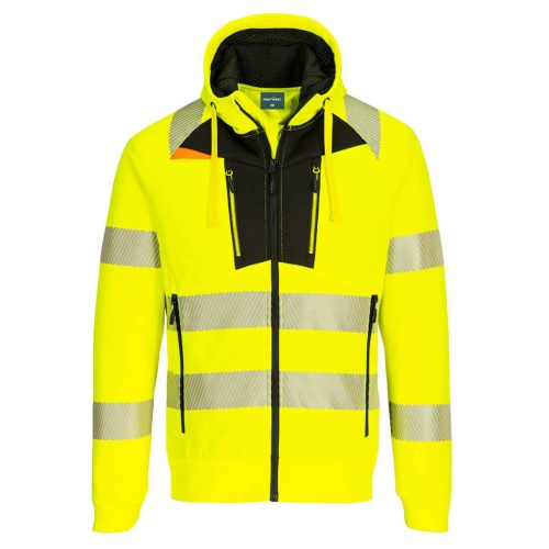 Portwest DX484 DX4 Hi-Vis kapucnis pulóver Sárga / Fekete - L