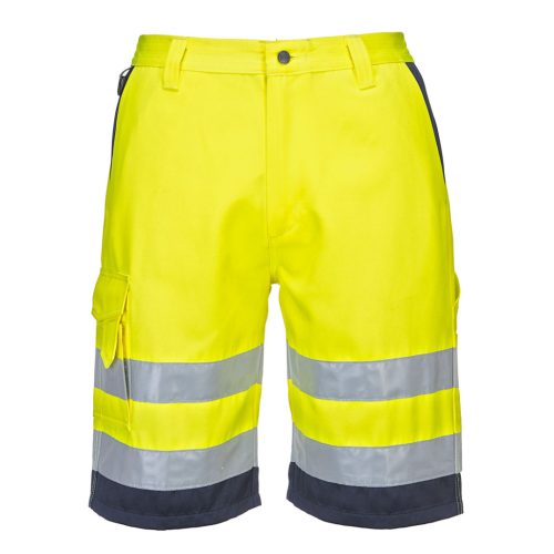 Portwest E043 Hi-Vis rövidnadrág Sárga / Navy - XS