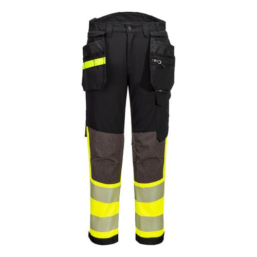 Portwest EV442 EV4 Hi-Vis Stretch Class 1 Holster lengőzsebes nadrág Sárga / Fekete - 38