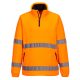 Portwest F302 Hi-Vis 1/2 Zip polár pulóver Narancs - XL