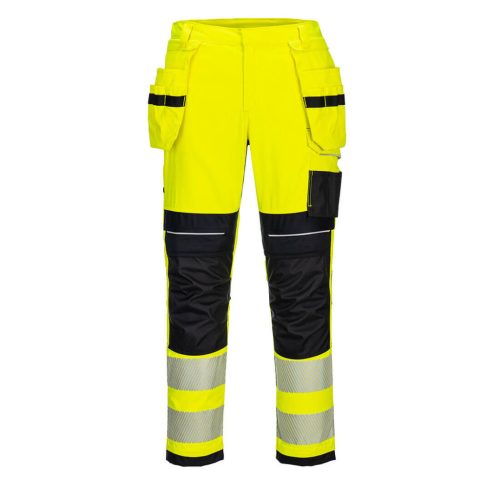 Portwest FR407 PW3 FR Hi-Vis lengőzsebes lángálló nadrág Sárga / Fekete - 38