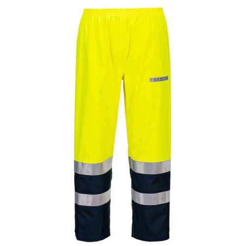 Portwest FR410 Bizflame Rain+ Hi-Vis Light Arc nadrág Sárga / Navy - M