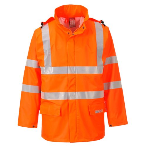 Portwest FR41 Sealtex Flame Hi-Vis lángálló esőkabát Narancs - 3XL