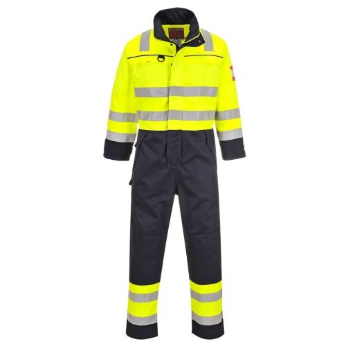 Portwest FR60 Hi-Vis Multi-Norm overál Sárga / Navy - XL