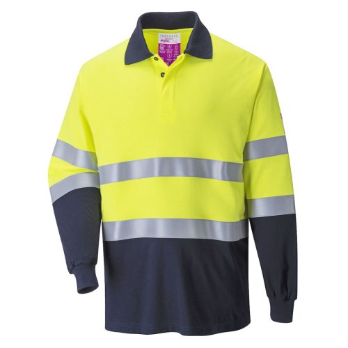 Portwest FR74 Lángálló, antisztatikus kéttónusú pólóing Sárga / Navy - 3XL