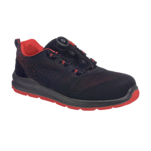 Portwest FT08 Compositelite Wire Lace Biztonsági Trainer S1P Fekete / Piros - 38