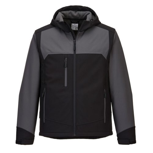 Portwest KX362 KX3 kapucnis Softshell dzseki (3L) Fekete / Szürke - L