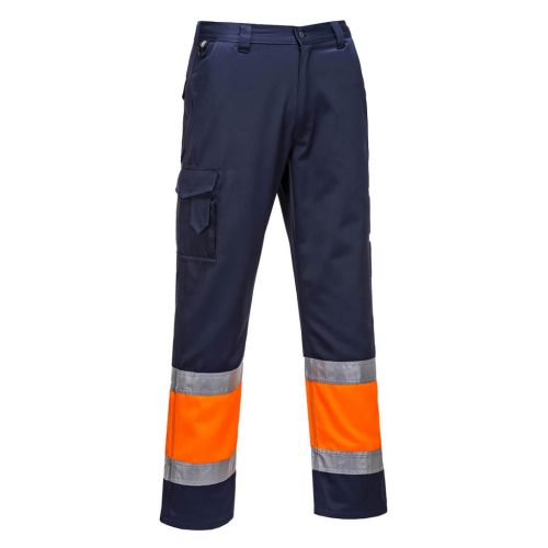 Portwest L049 Hi-Vis könnyű, kéttónusú Combat nadrág Narancs / Navy - M