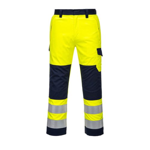 Portwest MV46 Hi-Vis Modaflame nadrág Sárga / Navy - XL